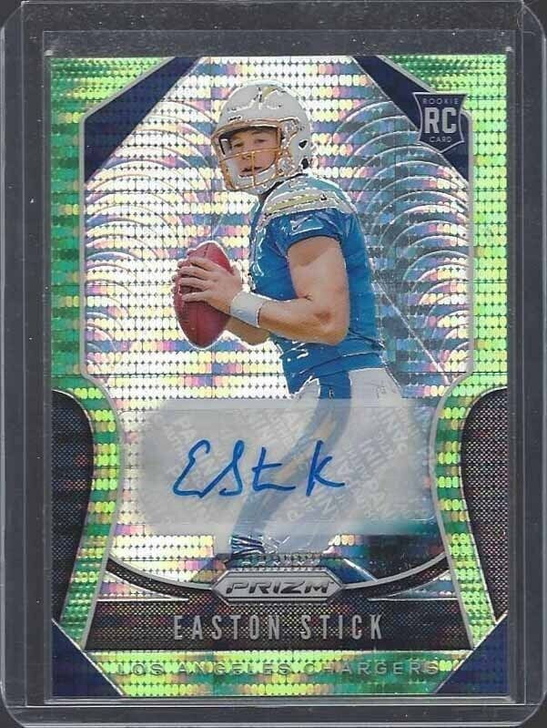 EASTON STICK 2019 PANINI PRIZM GREEN PULSAR LOS ANGELES CHARGERS AUTO RC