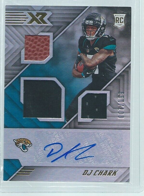 DJ CHARK 2018 PANINI XR TRIPLE JERSEY AUTO RC #D /199