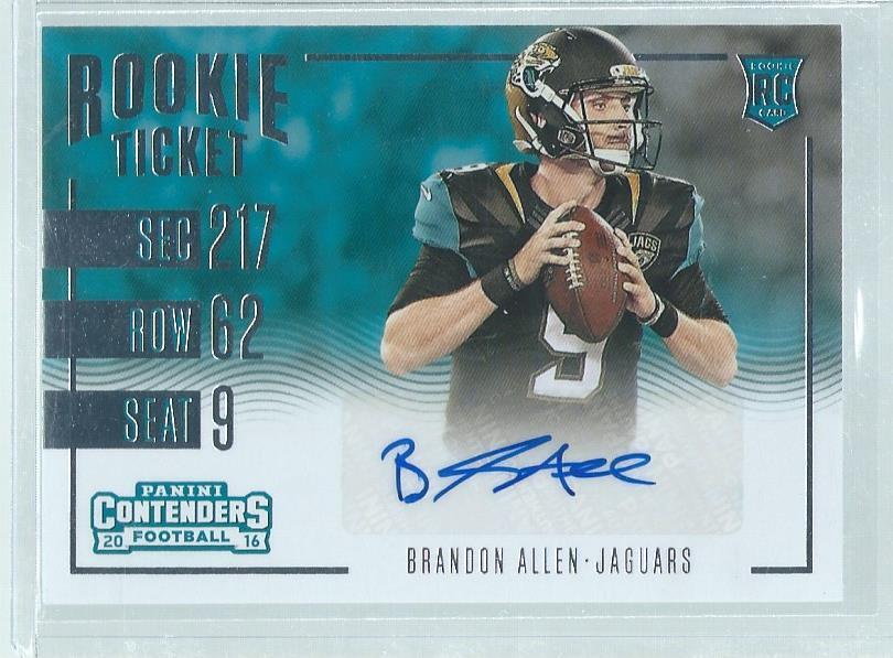 BRANDON ALLEN 2016 PANINI CONTENDERS ROOKIE TICKET VARIATION AUTO RC #262