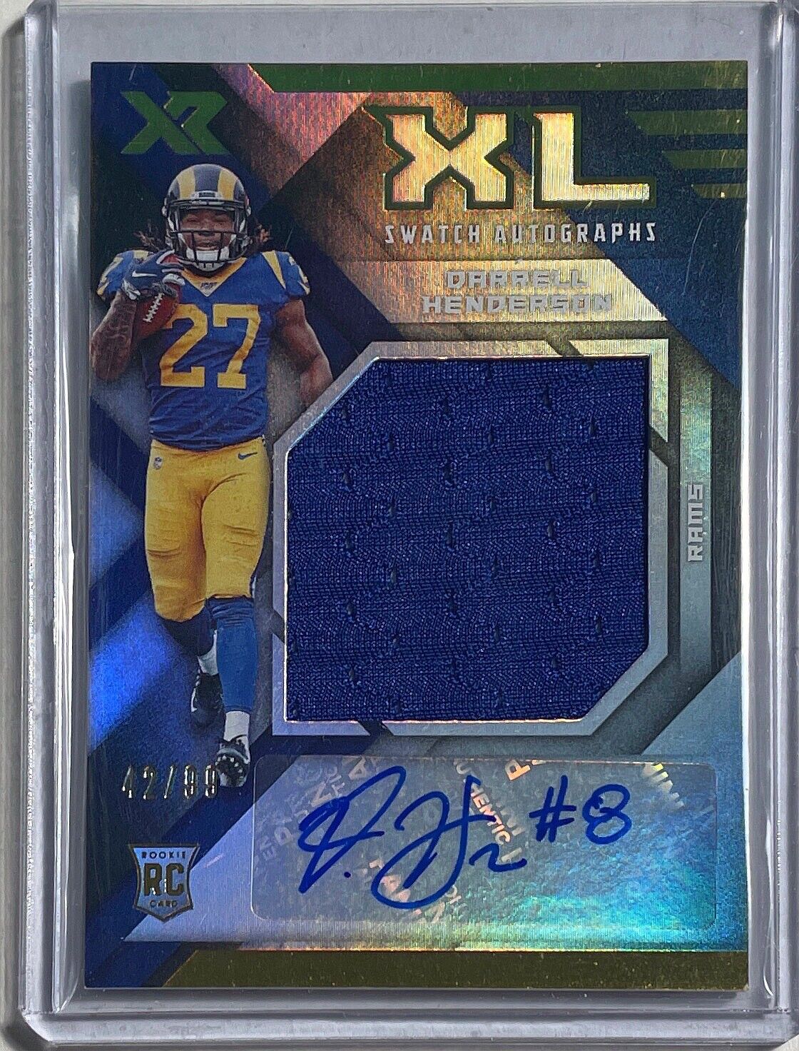 DARRELL HENDERSON 2019 PANINI XR SWATCH AUTOGRAPHS JERSEY AUTO ROOKIE RC #D /99