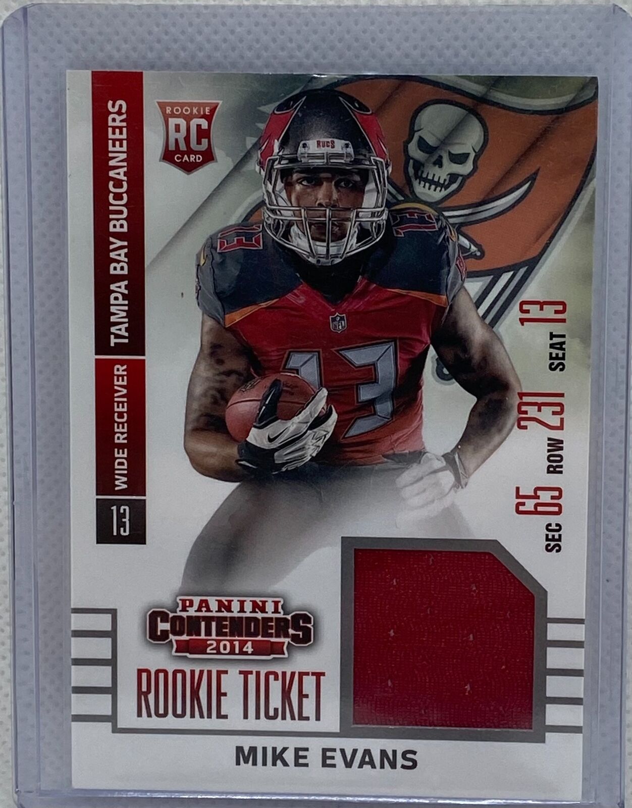 MIKE EVANS 2014 PANINI CONTENDERS ROOKIE TICKET JERSEY RC #36
