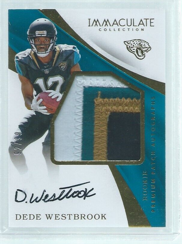 DEDE WESTBROOK 2017 PANINI IMMACULATE 4 COLOR PATCH ON CARD AUTO RC #D 92/99