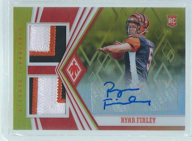 RYAN FINLEY 2019 PANINI PHOENIX GOLD DUAL 3 COLOR PATCH AUTO RC #D 33/50