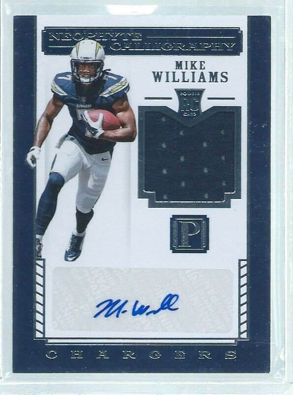 MIKE WILLIAMS 2017 PANTHEON NEOPHYTE CALLIGRAPHY JERSEY AUTO RC #D 35/49