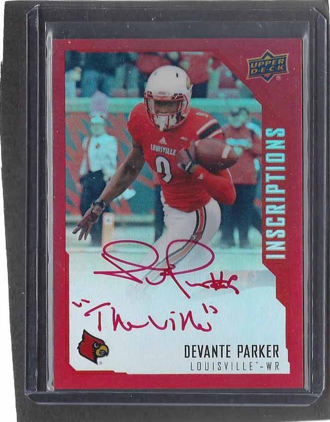 DEVANTE PARKER 2015 UPPER DECK INSCRIPTIONS RED INSCRIP "THE VILLE" AUTO RC /49