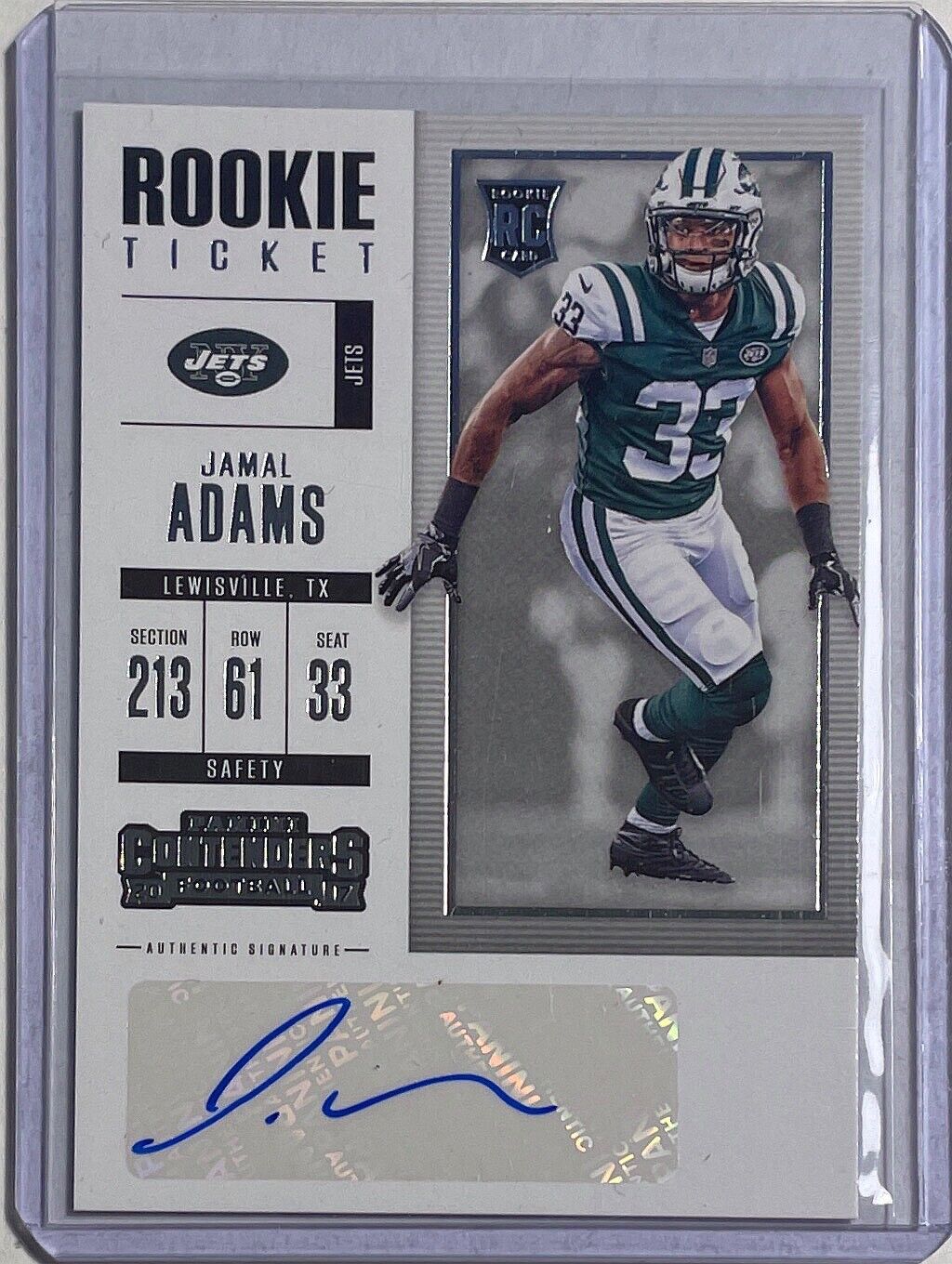 JAMAL ADAMS 2017 PANINI CONTENDERS ROOKIE TICKET AUTO ROOKIE RC #107