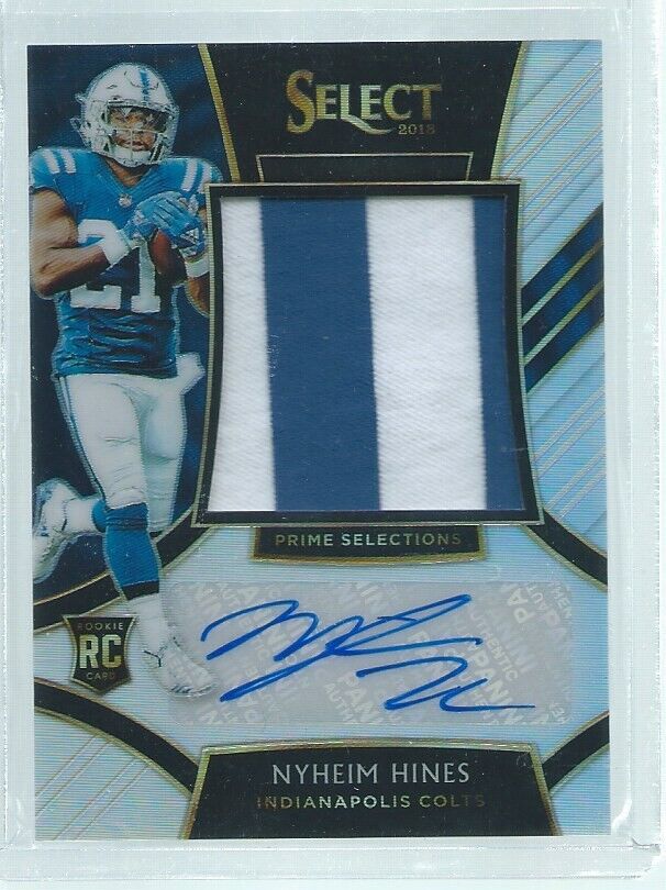 NYHEIM HINES 2018 PANINI SELECT PRIME 2-COLOR PATCH AUTO RC #D 29/49
