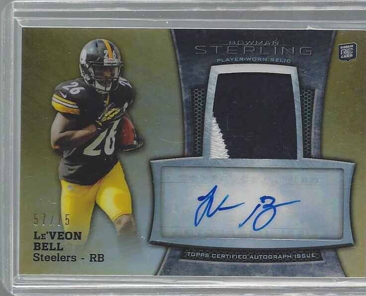LE'VEON BELL 2013 BOWMAN STERLING GOLD REFRACTOR RPA PATCH AUTO RC #D 57/75