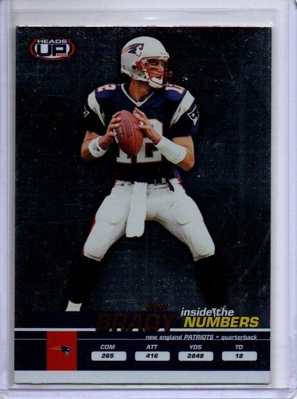 TOM BRADY 2002 PACIFIC HEADS UP INSIDE THE NUMBERS #17