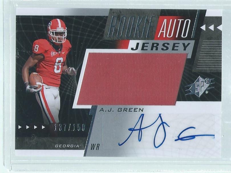 A.J. GREEN 2011 SPX ROOKIE JERSEY AUTO RC #D 137/150