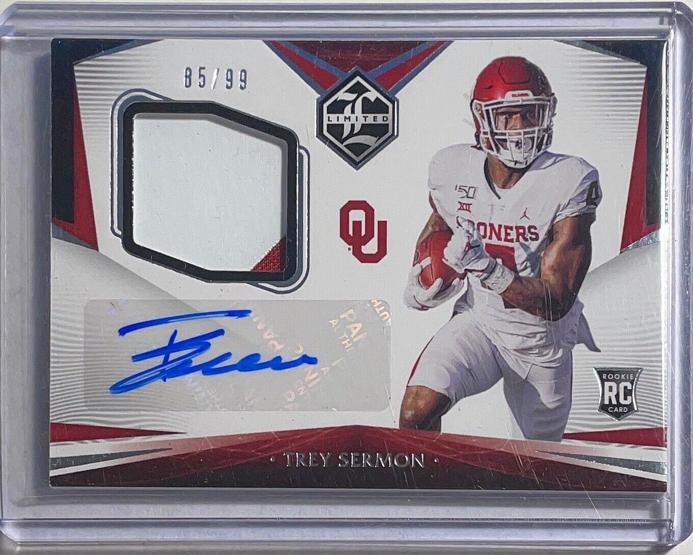TREY SERMON 2021 PANINI CHRONICLES LIMITED RPA PATCH AUTO ROOKIE RC #D 85/99