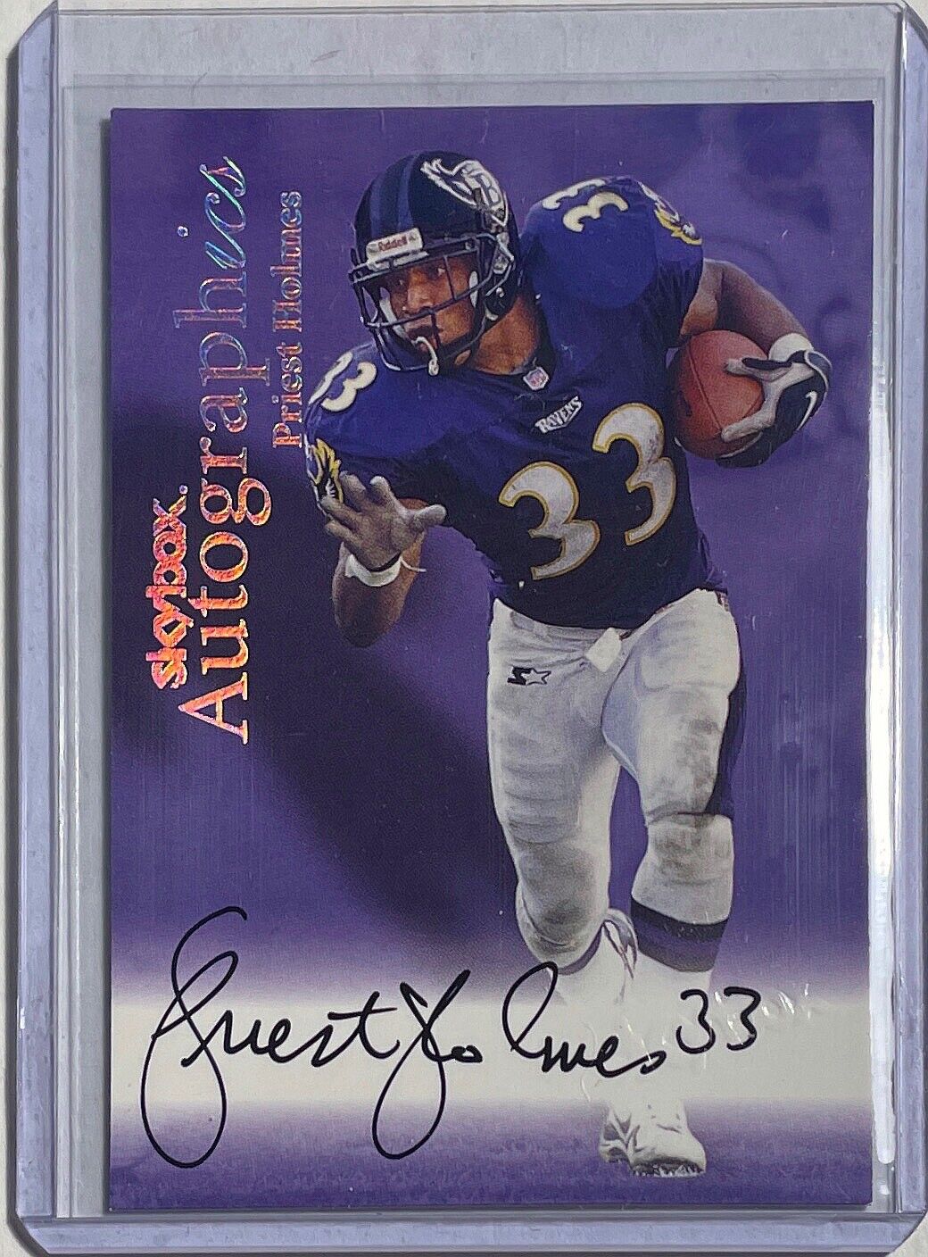 PRIEST HOLMES 1999 SKYBOX AUTOGRAPHICS ON CARD AUTO