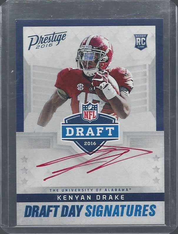 KENYAN DRAKE 2016 PRESTIGE DRAFT DAY SIGNATURES RED INK ON CARD AUTO RC SSP