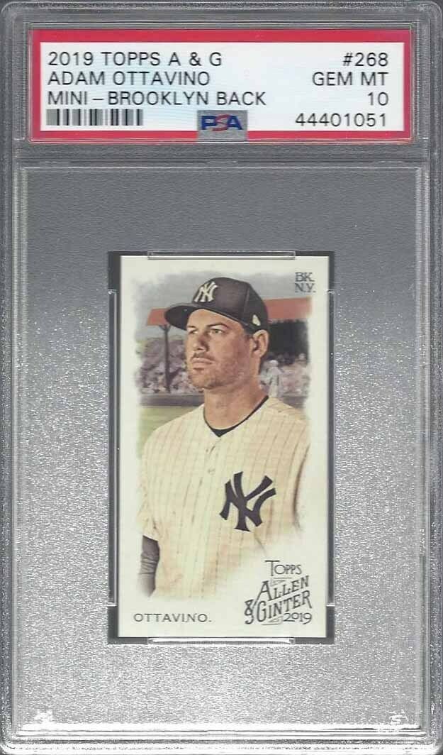 ADAM OTTAVINO 2019 TOPPS ALLEN GINTER MINI BROOKLYN BACK HAND /25 PSA 10 POP 1/1