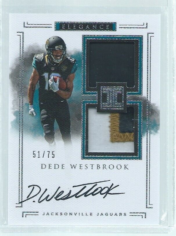 DEDE WESTBROOK 2017 IMPECCABLE ELEGANCE DUAL PATCH ON-CARD AUTO RC #D 51/75