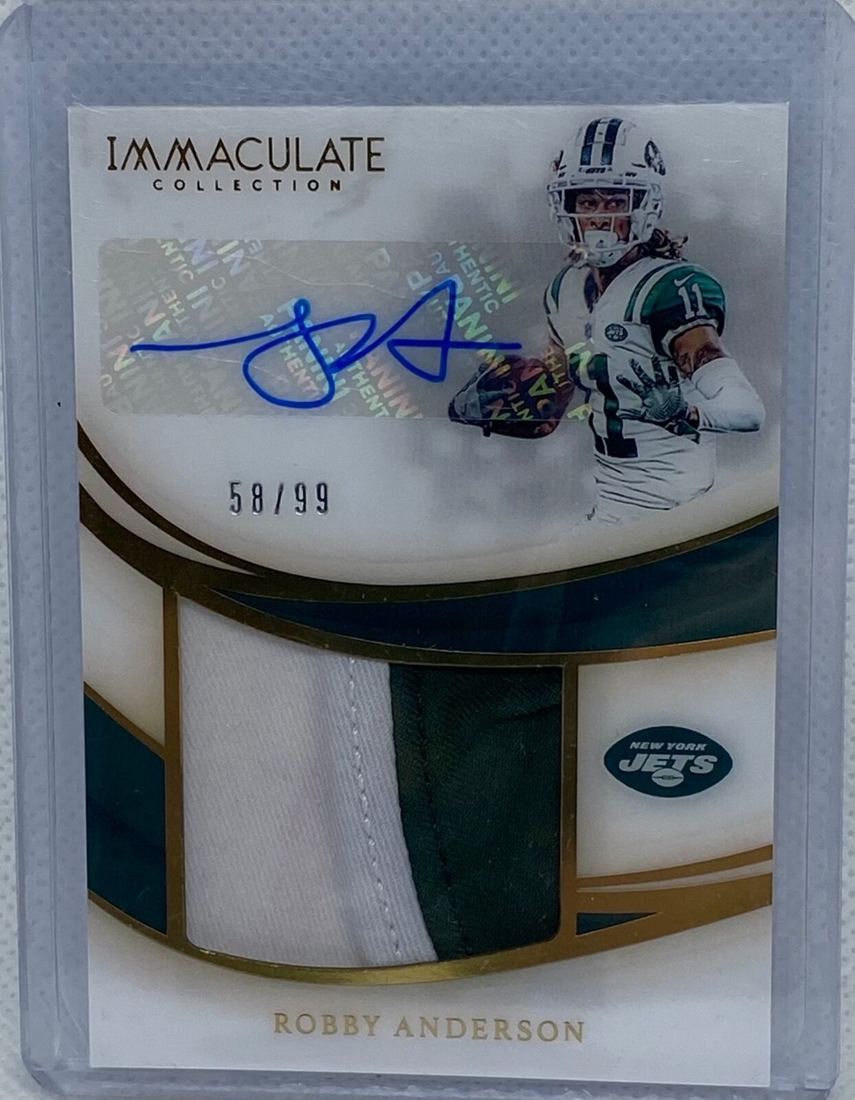 ROBBY ANDERSON 2019 PANINI IMMACULATE COLLECTION PREMIUM PATCH AUTO #D 58/99