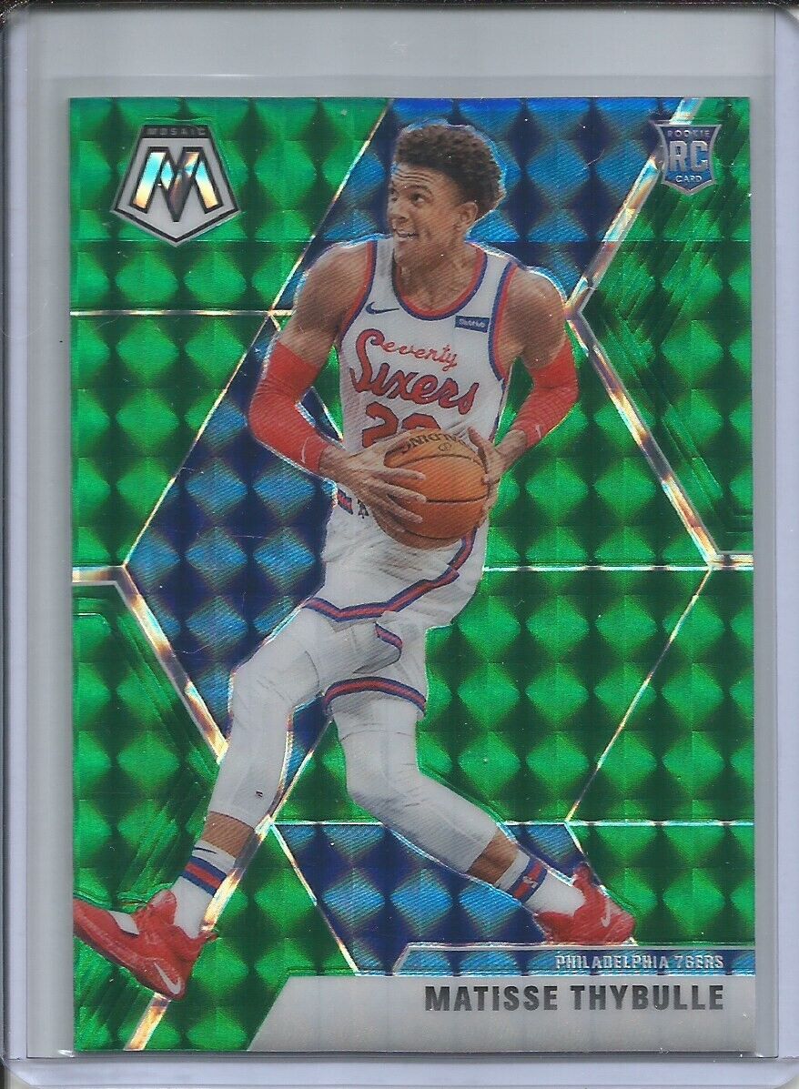 MATISSE THYBULLE 2019-20 PANINI MOSAIC GREEN PRIZM ROOKIE RC 76ERS #245