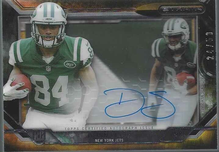 DEVIN SMITH 2015 TOPPS STRATA SHADOWBOX JUMBO PATCH ON CARD AUTO RC #D 24/50