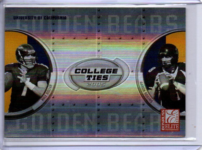 KYLE BOLLER & AARON RODGERS 2005 DONRUSS COLLEGE TIES ROOKIE RC #CT-1