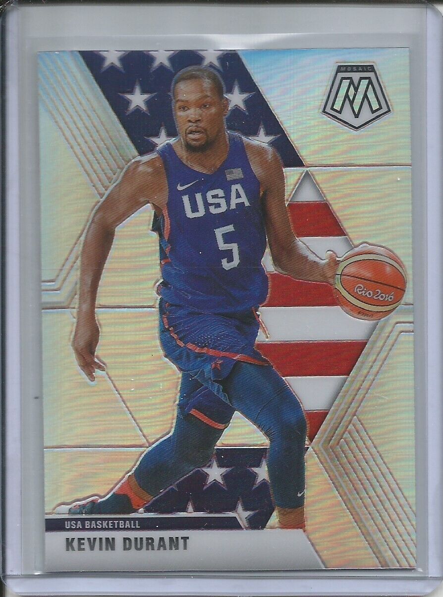 KEVIN DURANT 2019-20 PANINI MOSAIC SILVER PRIZM USA #251