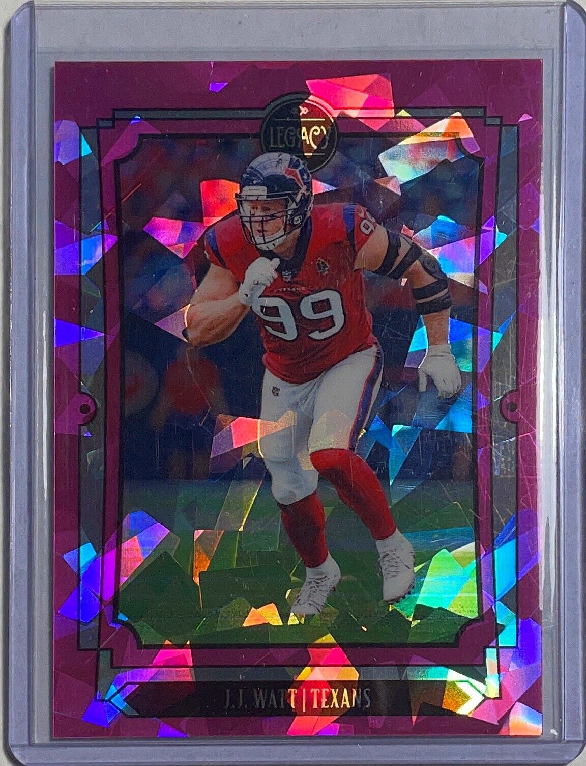 J.J. WATT 2019 PANINI LEGACY PINK ICE DIAMOND PRIZM #D 07/10