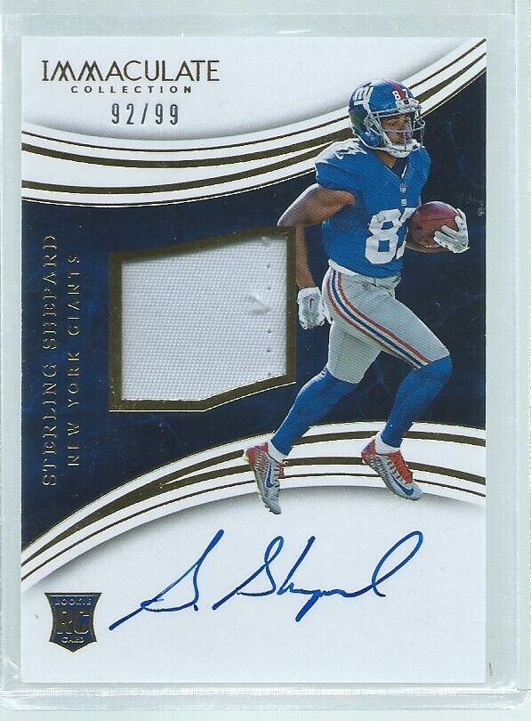 STERLING SHEPARD 2016 PANINI IMMACULATE RPA PATCH ON CARD AUTO RC #D 92/99
