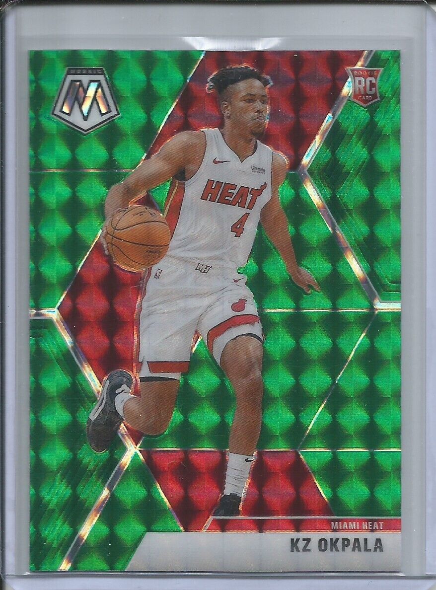 KZ OKPALA 2019-20 PANINI MOSAIC GREEN PRIZM ROOKIE RC HEAT #210