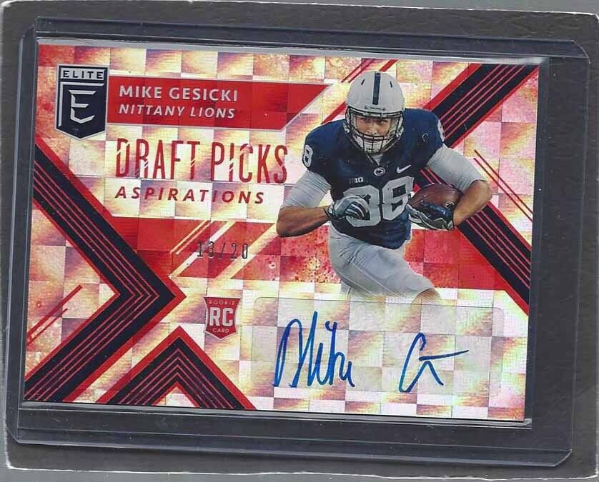 MIKE GESICKI 2018 ELITE RED PENN STATE ROOKIE AUTO RC #D 13/20