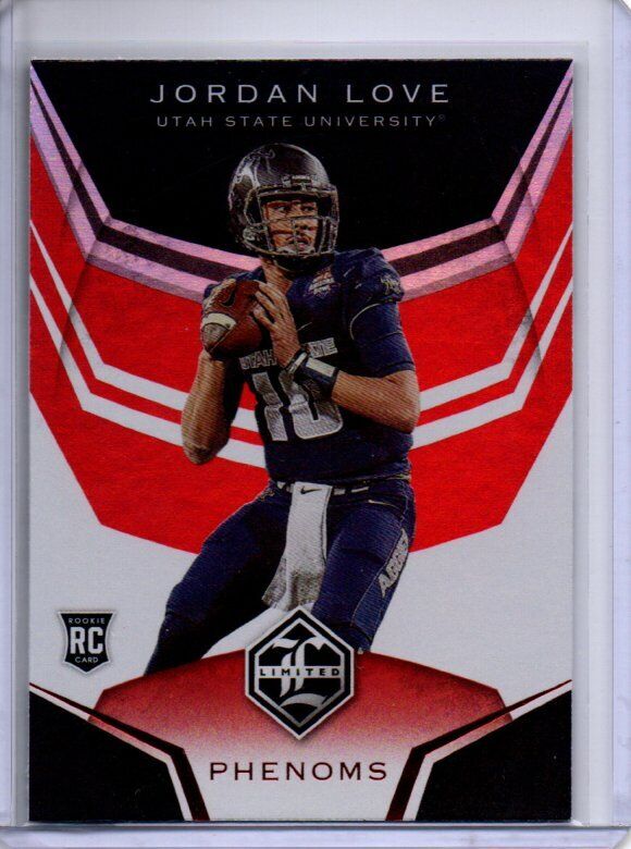 JORDAN LOVE 2020 PANINI CHRONICLES DRAFT PICKS LIMITED RED PHENOMS ROOKIE RC #7