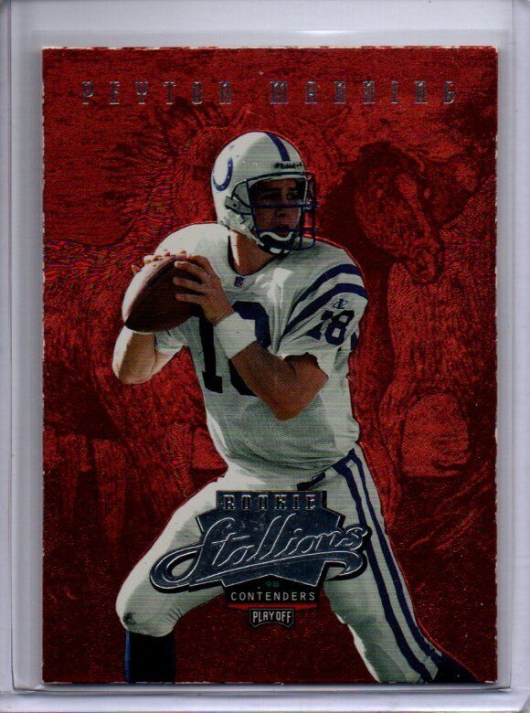 PEYTON MANNING 1998 PLAYOFF ROOKIE STALLIONS CONTENDERS ROOKIE RC #6