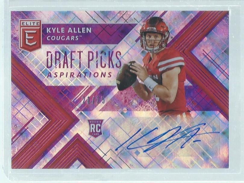 KYLE ALLEN 2018 PANINI ELITE DRAFT PICKS ASPIRATIONS PURPLE AUTO RC #D 21/25