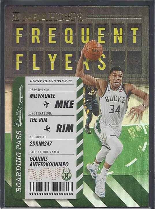 GIANNIS ANTETOKOUNMPO 2020-21 NBA HOOPS FREQUENT FLYERS GOLD HOLO RARE #9
