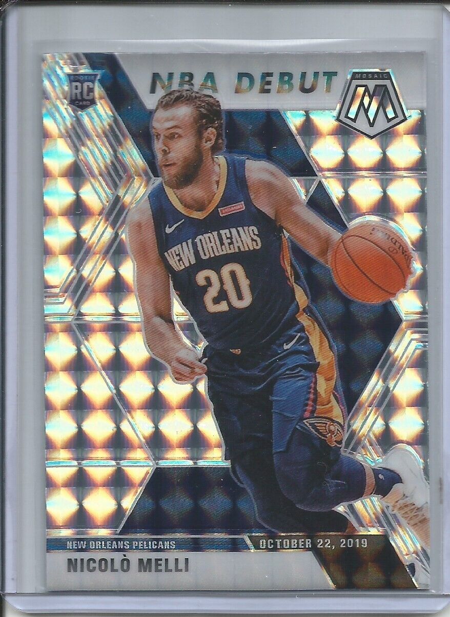 NICOLO MELLI 2019-20 PANINI MOSAIC NBA DEBUT SILVER WAVE PRIZM ROOKIE RC #279