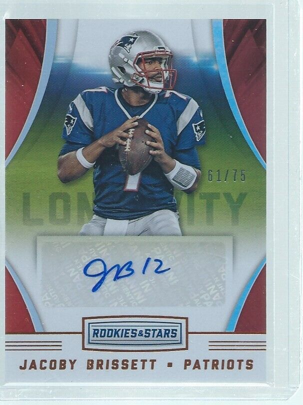 JACOBY BRISSETT 2016 PANINI ROOKIES & STARS LONGEVITY ROOKIE AUTO RED #D 61/75