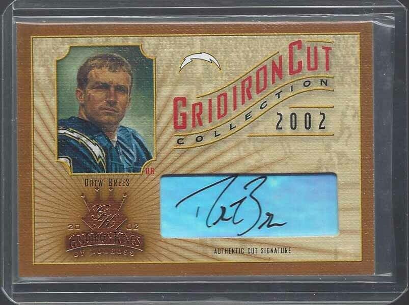 DREW BREES 2002 GRIDIRON KINGS GRIDIRON CUT AUTO #D 242/400