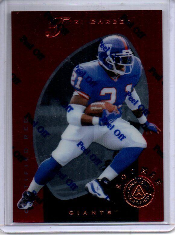 TIKI BARBER 1997 PINNACLE CERTIFIED RED ROOKIE RC #129