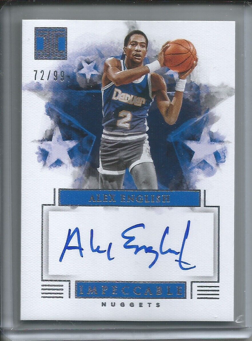 2019-20 Panini Impeccable Alex English auto /99
