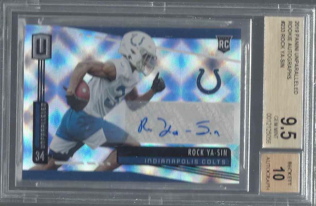 ROCK YA SIN 2019 PANINI UNPARALLELED ROOKIE AUTO RC BGS 9.5 w/ 10 AU GEM POP 1/1