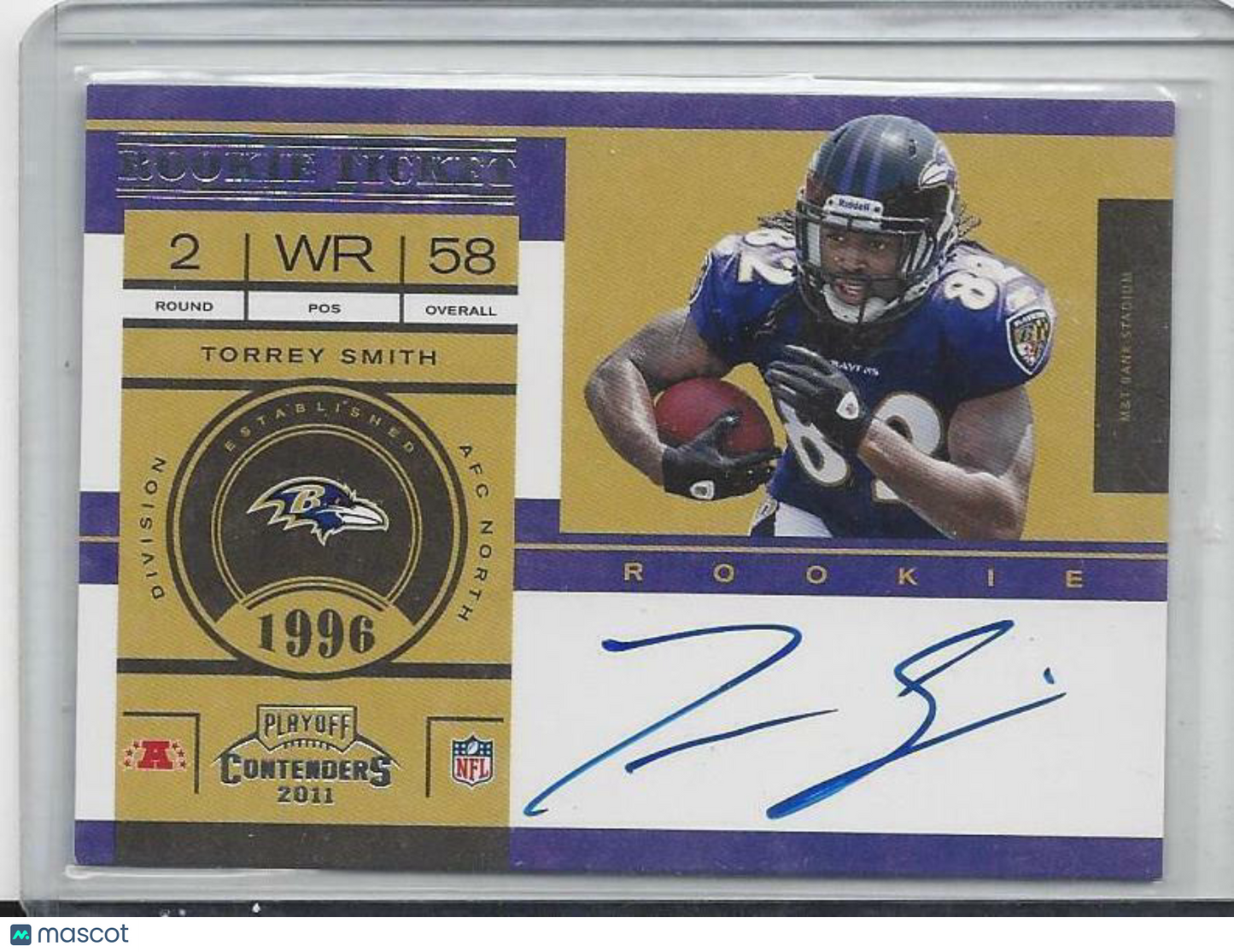 TORREY SMITH 2011 PLAYOFF CONTENDERS ROOKIE TICKET RAVENS TRUE RC AUTO #230