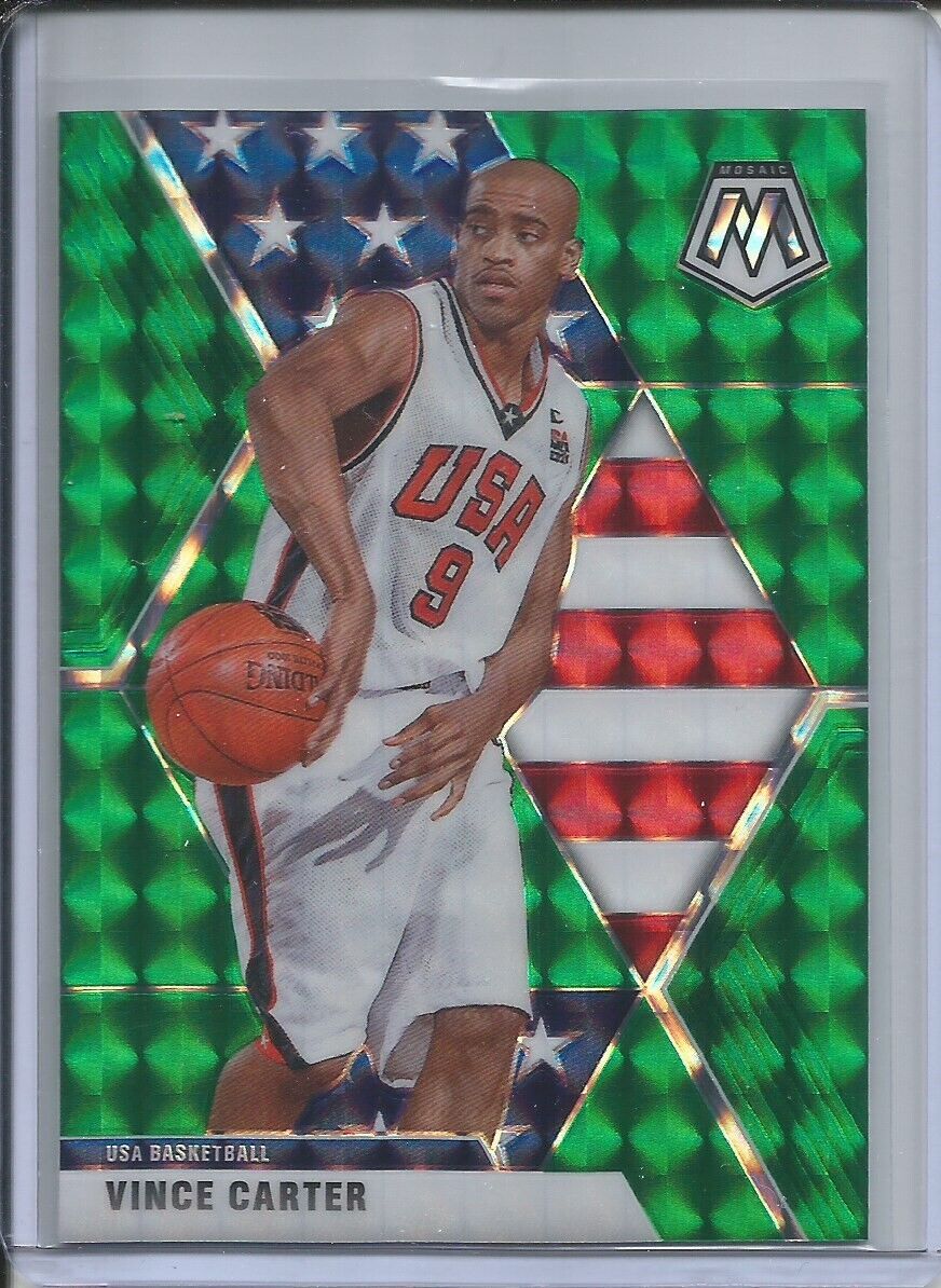 VINCE CARTER 2019-20 PANINI MOSAIC GREEN PRIZM USA #258