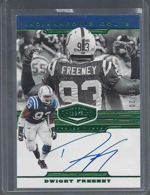 DWIGHT FREENEY 2019 PLATES & PATCHES MARQUEE MARKS GREEN ON CARD AUTO #D 7/20