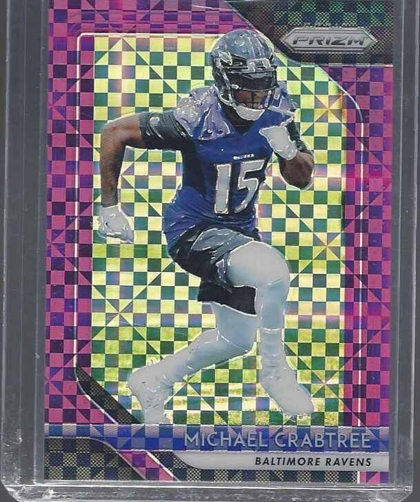 1/1 MICHAEL CRABTREE 2017 PANINI PRIZM PURPLE POWER PRIZMS #D 15/49 JERSEY #15