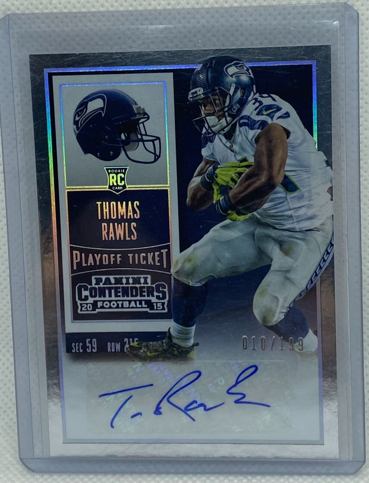 THOMAS RAWLS 2015 PANINI CONTENDERS PLAYOFF TICKET AUTO RC #D 10/199