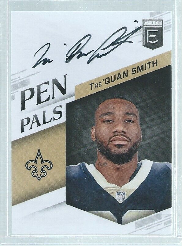 TRE'QUAN SMITH 2018 PANINI DONRUSS ELITE PEN PALS ON CARD AUTO RC #PP-TS