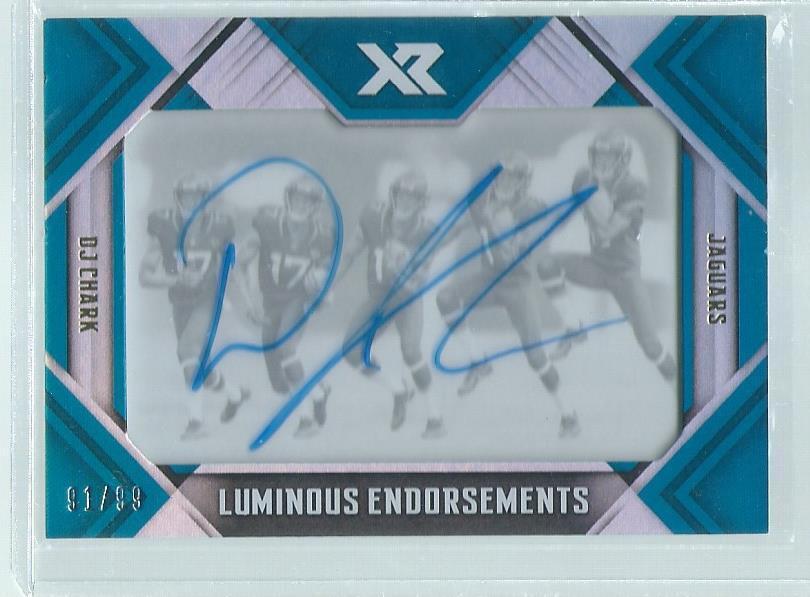 DJ CHARK 2018 PANINI XR LUNINOUS ENDORSEMENTS AUTO BLUE RC #D 91/99
