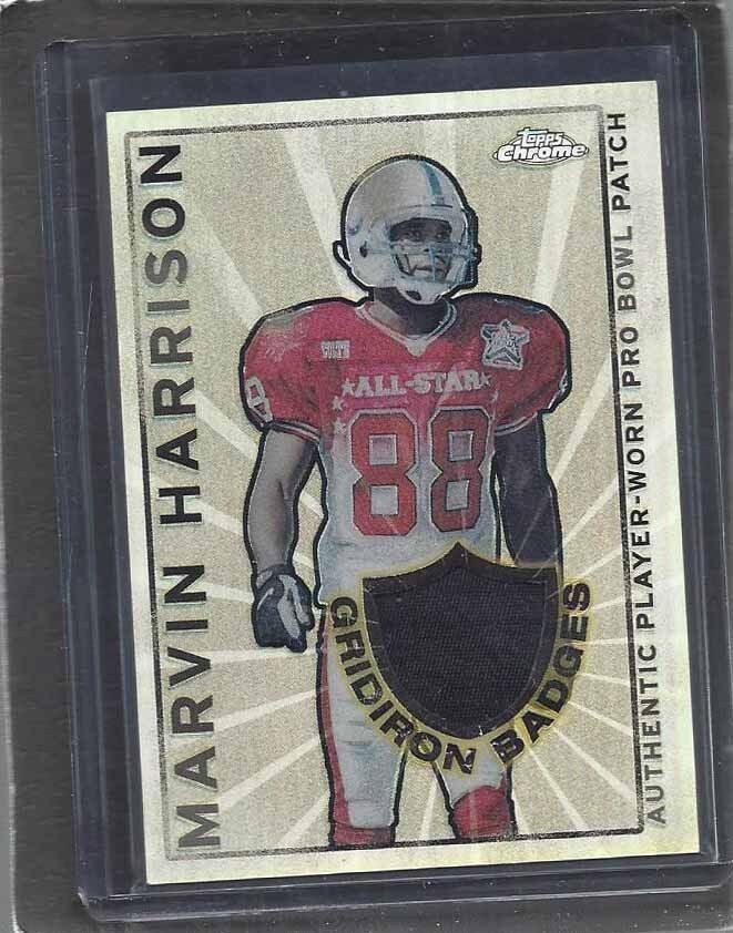 MARVIN HARRISON 2002 TOPPS CHROME GRIDIRON BADGES PRO BOWL PATCH HAND #D 157/200