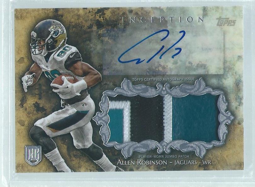 ALLEN ROBINSON 2014 TOPPS INCEPTION JUMBO 3-COLOR PATCH AUTO RC