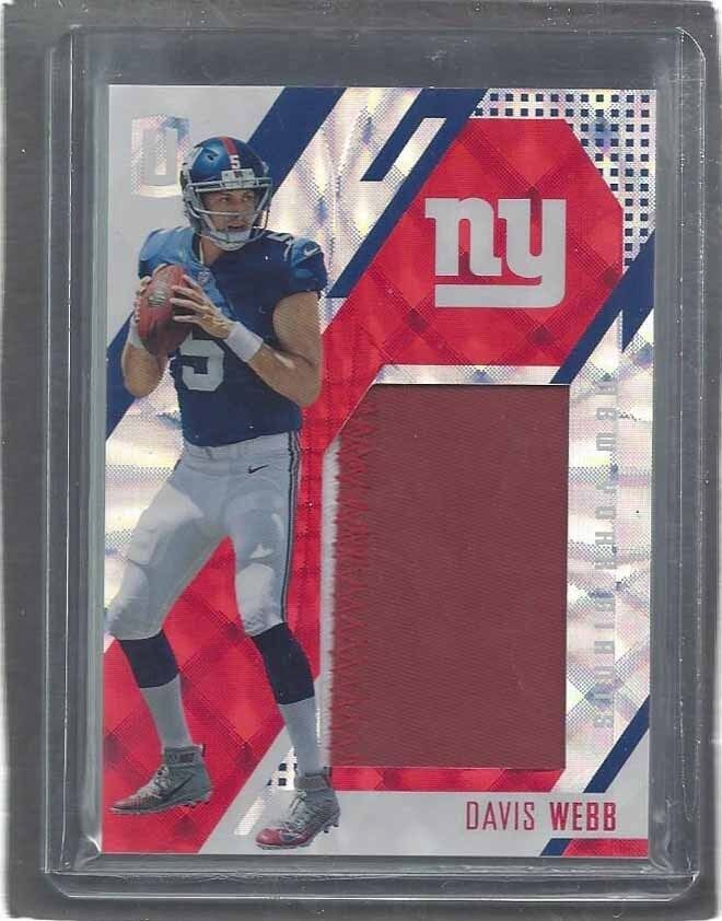 DAVIS WEBB 2017 UNPARALLELED SILVER RED JUMBO 2 COLOR ROOKIE PATCH RC #D 1/10