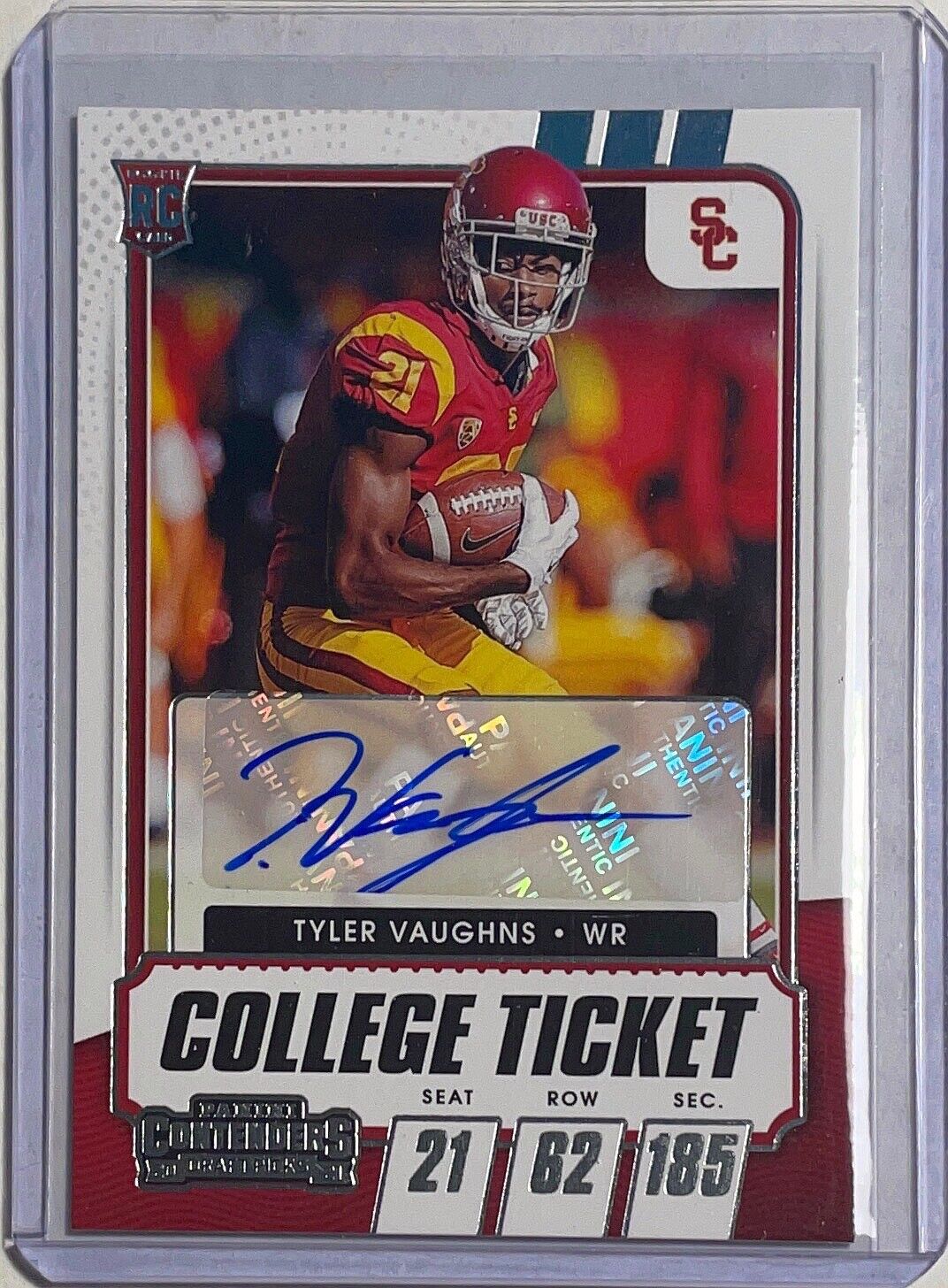 TYLER VAUGHNS 2021 CONTENDERS DRAFT PICKS COLLEGE TICKET AUTO ROOKIE RC #169