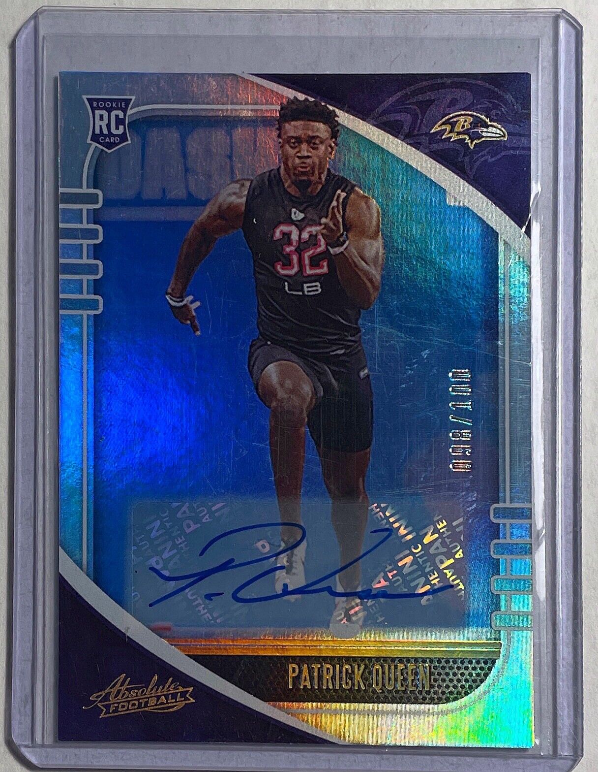 PATRICK QUEEN 2020 PANINI ABSOLUTE AUTO FOIL ROOKIE RC #D 098/100
